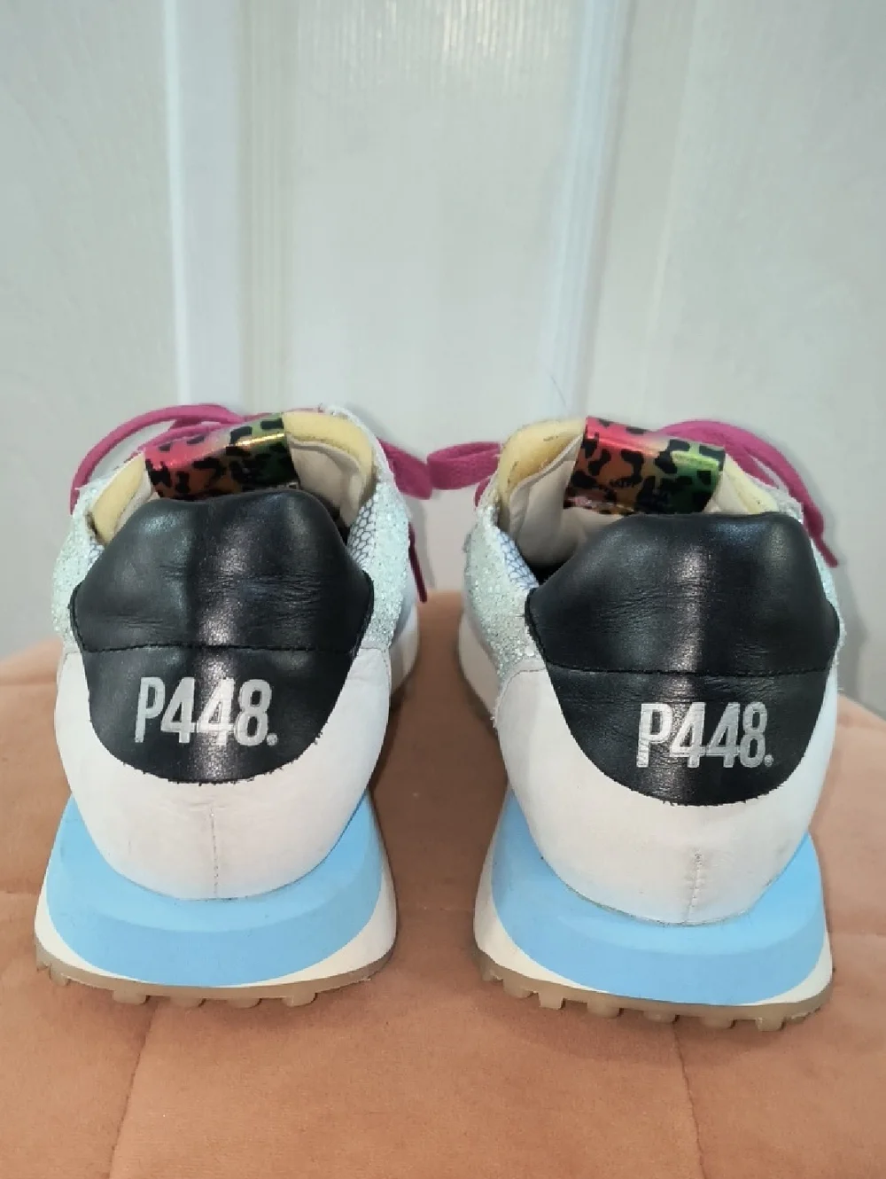 P448 Cancun Sneaker In Glitter/Pearl Size 38 - Picture 6 of 9